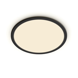 Lampa griesti Philips Superslim, 15W, 2700°K, LED, melna