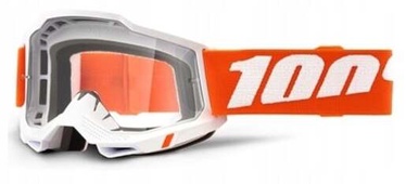 Motociklininkų akiniai 100% Accuri 2 Sevastopol, balta/oranžinė