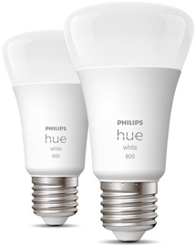 Spuldze Philips LED, A60, balta, E27, 9 W, 806 lm, 2 gab.