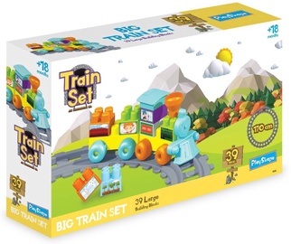 Transporta rotaļlietu komplekts Play Skape Big Train Set, daudzkrāsaina