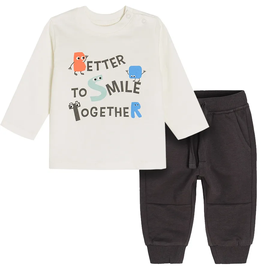 Набор одежды, для мальчиков/для младенцев Cool Club Better To Smile Together CCB2601337-00, коричневый/светло-бежевый, 104 см, 2 шт.