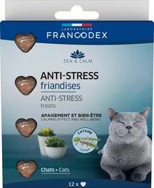 Kārumi kaķiem Francodex Zen and Calm Anti-Stress, zivs/kaķumētra, 12 gab.