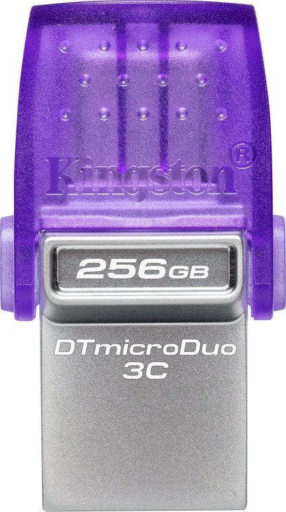 USB zibatmiņa Kingston DataTraveler microDuo 3C, violeta, 256 GB