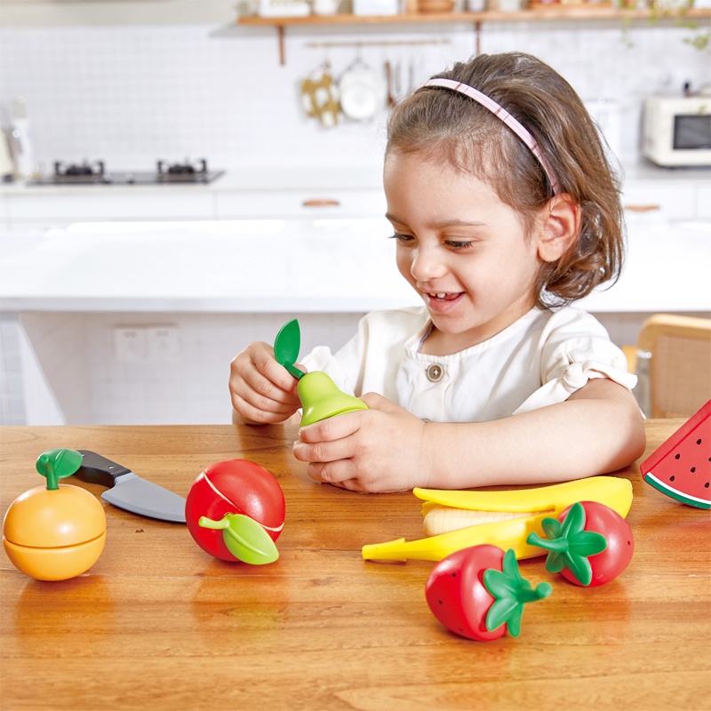 Mänguköögi tarbed, köögi mänguasjad, puuviljade lõikamise komplekt Hape Healthy Fruit E3171, mitmevärviline