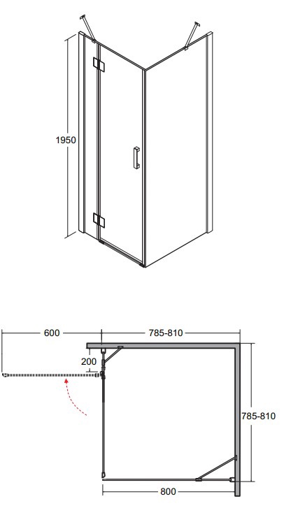 Душевая кабина Besco Viva VKL-80-195-C, квадратная, без поддона, 80 см x 80 см x 195 см