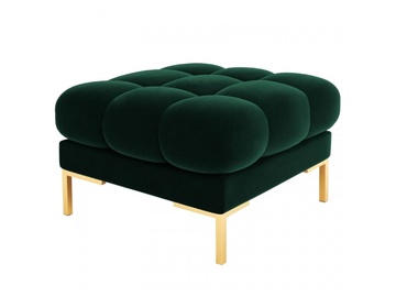 Pufs Micadoni Home Mamaia Velvet, zelta/zaļa, 60 cm x 60 cm x 41 cm