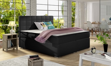Кровать Alice Soft 11, 160 x 200 cm, черный, с матрасом, с решеткой