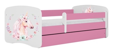 Vaikiška lova viengulė Kocot Kids Babydreams Horse, rožinė, 164 x 90 cm, su patalynės dėže