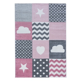 Ковер комнатные Ayyildiz Kids Heart And Star 2002900620, белый/розовый/серый, 290 см x 200 см