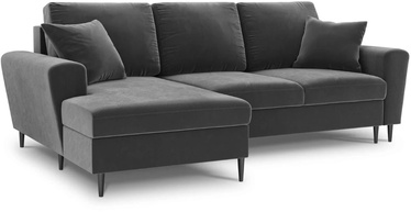 Stūra dīvāns Micadoni Home Moghan Velvet 4 Seats, gaiši pelēka, kreisais, 241 x 145 cm x 88 cm