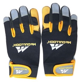 Рабочие перчатки перчатки McCulloch Comfort 577616519, полиэстер/кожа, черный/желтый, 10, 2 шт.