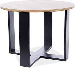 Журнальный столик EGOADWC, черный/дубовый, 65 см x 65 см x 5 см