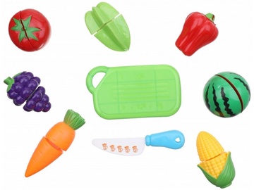 Rotaļu virtuves piederumi, augļu un dārzeņu griešanas komplekts Smily Play Play Fruit And Vegetables, daudzkrāsaina