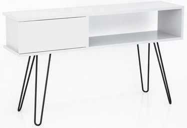 ТВ стол Kalune Design Lara, белый/черный, 1200 мм x 295 мм x 685 мм
