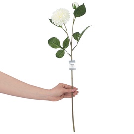 Искусственный цветок, пион AmeliaHome Piwoni White, белый/зеленый, 62 см