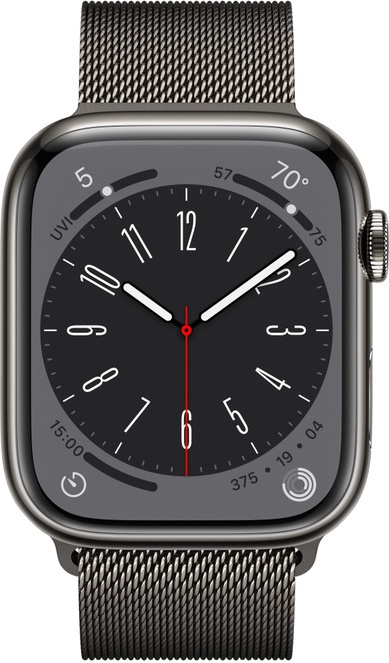 Умные часы Apple Watch Series 8 GPS + Cellular 45mm Stainless Steel LT, графитовый