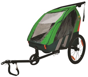 Велосипедный прицеп для детей Bellelli Trailblazer, поливинилхлорид (пвх)/600d полиэстер, зеленый
