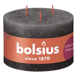 Свеча, формовая Bolsius Rustic Shine Stormy grey, 57 час, 90 мм