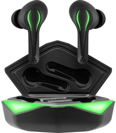 Беспроводные наушники Defender Gaming Series CyberDots 220 in-ear, черный/зеленый