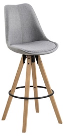 Барный стул Dima, матовый, серый/светло-коричневый, 55 см x 48.5 см x 11.5 см
