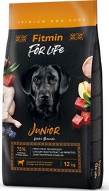 Kuiv koeratoit Fitmin For Life Junior Large Breed, veiseliha/sealiha/linnuliha, 12 kg