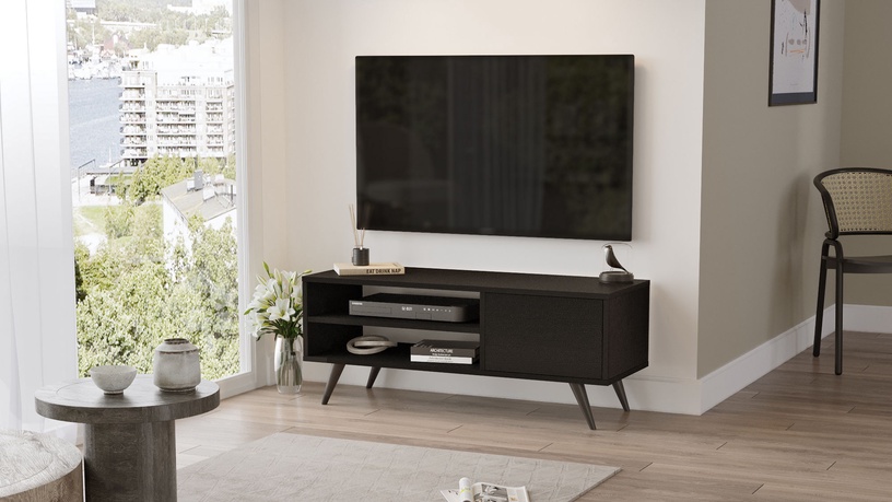 TV-laud Kalune Design CD1 - LB, must, 110 cm x 40 cm x 44 cm