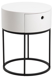 Naktinis staliukas Polo, baltas/juodas, 40 x 51 cm, 40 x 40 cm x 51 cm