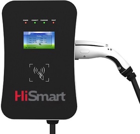 Lādētājs HiSmart EV200085 Charging Station Type 2 22kW 32A 3Phase 5m, balta/melna