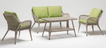 Välimööbli komplekt Floriane Garden Irys 211S 991DVN1148, kreemjas/roheline, 4 istekohta