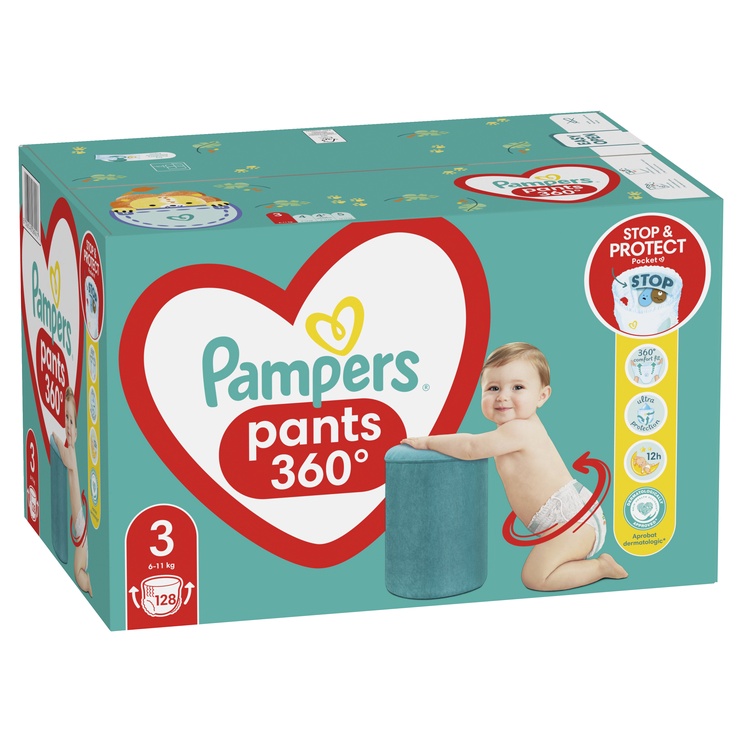 Autiņbiksītes Pampers Pants, 3 izmērs, 11 kg, 128 gab.