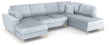Dīvāngulta Micadoni Home Moghan Velvet Panoramic, gaiši zila, labais, 313 x 194 cm x 88 cm