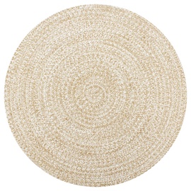 Ковер VLX Handmade Jute 133723, коричневый/белый, 120 см x 120 см