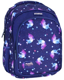 Bērnu mugursoma Starpak Galaxy Unicorn, violeta/gaiši zila/tumši zila, 34 cm x 20 cm x 47 cm