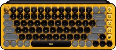 Клавиатура Logitech POP TTC BROWN EN, черный/желтый/серый, беспроводная