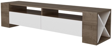 TV-laud Kalune Design Sosruko, valge/pähklipuu, 1550 mm x 350 mm x 350 mm