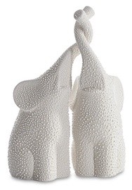 Dekoratiivne kujuke Riso Elephants, kreemjasvalge, 14 cm x 5 cm x 26 cm