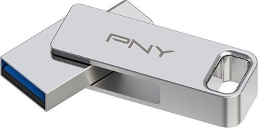 USB atmintinė PNY Pendrive, sidabro, 128 GB