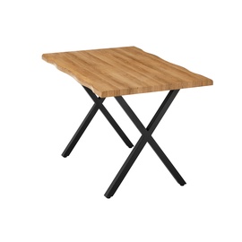 Обеденный стол Domoletti Wale, черный/дубовый, 120 см x 80 см x 75 см