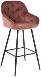 Bāra krēsls Home4you Brita 10357, matēts, rozā, 53 cm x 55 cm x 109 cm