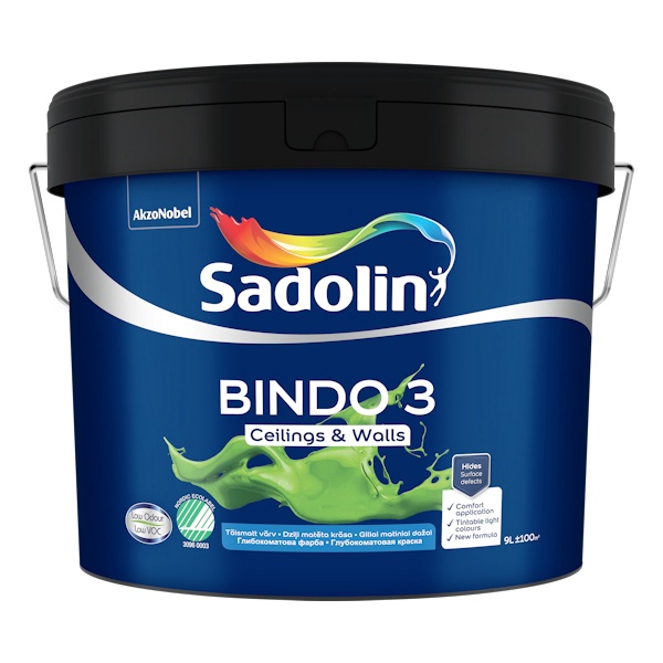 Краска Sadolin Bindo 3, белый, 9 л