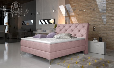 Кровать полтора места континентальная Adel Omega 91, 140 x 200 x 20 cm, розовый, с матрасом, с решеткой