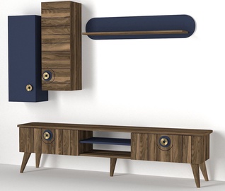 Комплект мебели для гостиной Kalune Design Mare, комнатные, синий/ореховый