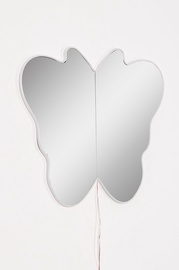 Peegel Kalune Design Butterfly Silver, valgustusega, riputatav, 50 cm x 57 cm