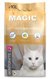 Kaķu pakaiši organiskās (cementējošās) Magic Litter Bentonite Ultra White Baby Powder, 10 l