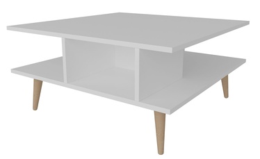Журнальный столик Kalune Design Akya, белый, 89 см x 89 см x 44 см