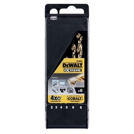 Grąžtų komplektas Dewalt DT4956-QZ, metalas/nerūdijantysis plienas, hss-co, tiesus, 2 mm x 0.1 cm, 6 vnt.