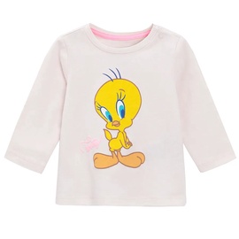 Krekls ar garām piedurknēm, meitenēm Cool Club Looney Tunes LCG2801205, dzeltena/gaiši rozā, 80 cm