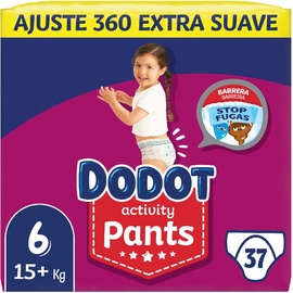 Autiņbiksītes Dodot Pants Activity, 6 izmērs, 15 kg, 37 gab.