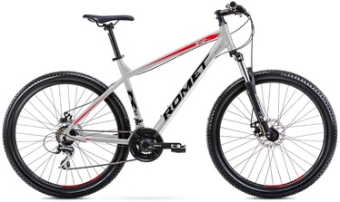 Велосипед горный Romet Rambler R7.1, 27.5 ″, 19" (46.99 cm) рама, серебристый/красный