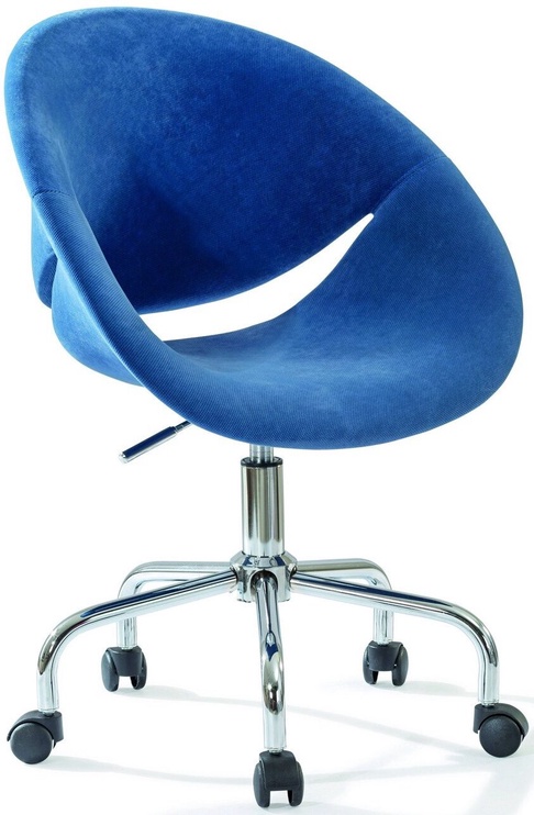 Biroja krēsls Kalune Design Relax, 54 x 61 x 95 cm, zila/hroma